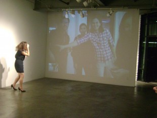 Here I am at RAID, using the installation to interact with gallery-goers at Workspace.