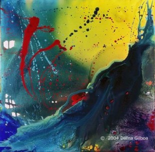 "Splash" Dafna Gilboa. Acrylic on canvas. 48 x 48.